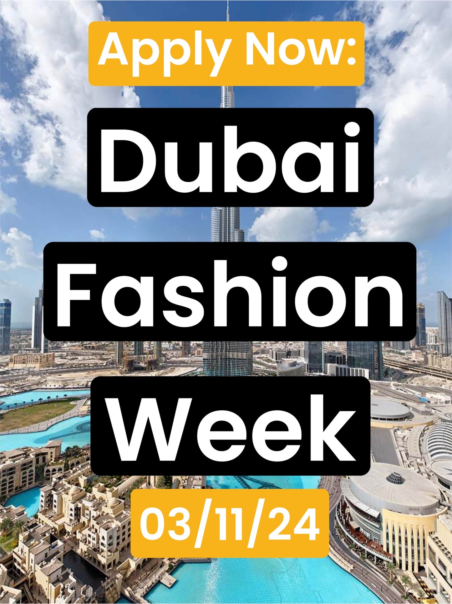 Virtual Viewing Ticket: Dubai Fashion Week 03/11/24 (Link will be sent week of show for viewing)